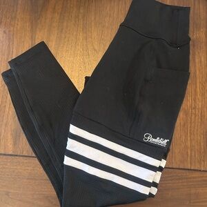 Bombshell Sportswear Kids Leggings with Black and White Stripes